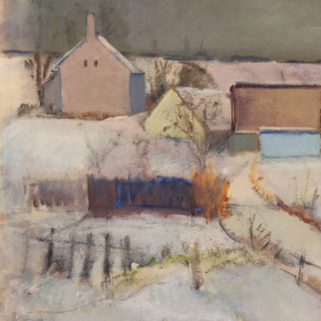 'Snowy Landscape With Farm Buildings' by Victor Kühnel, 1942, Charlottenborg For Sale - Image 4 of 12