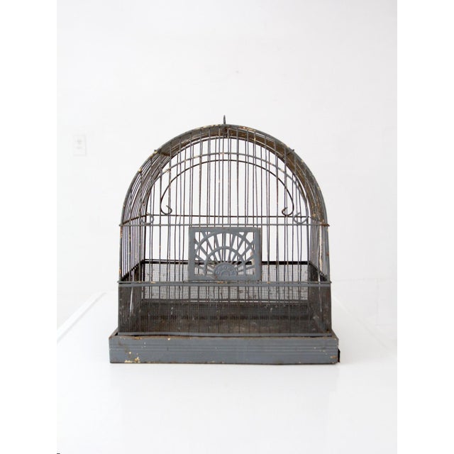 Metal Antique Crown Birdcage For Sale - Image 7 of 14