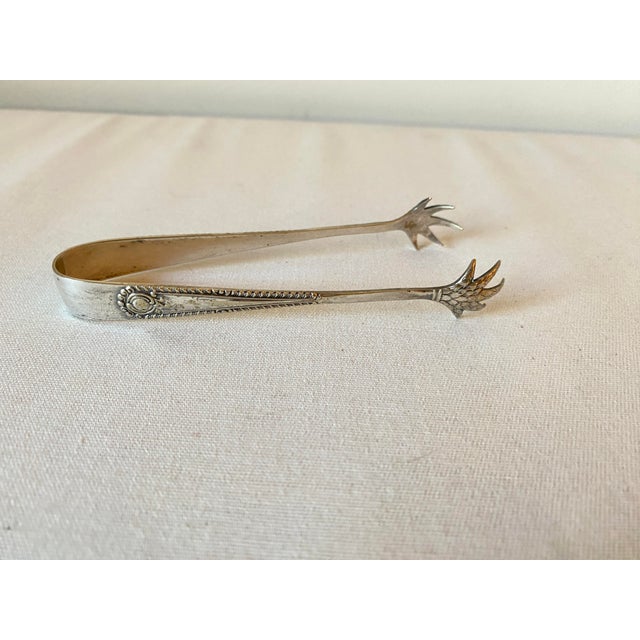 English Vintage English Epns Sheffield Claw/Talon Sugar Tongs For Sale - Image 3 of 6