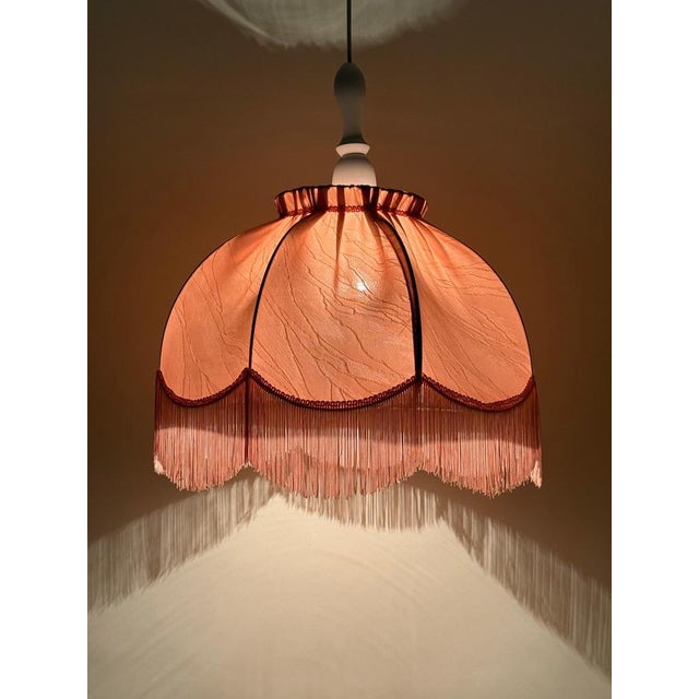 Pink Fabric Pendant Light in the style of Hans-Agne Jakobsson, 1970s For Sale - Image 11 of 13