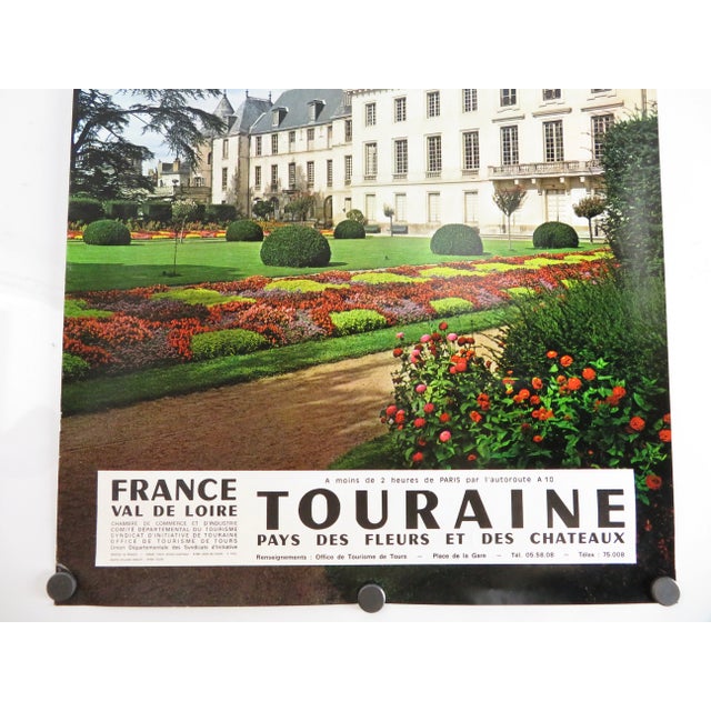 Vintage 1974 France Val De Loire Touraine Travel Tourism Poster Art For Sale - Image 4 of 8