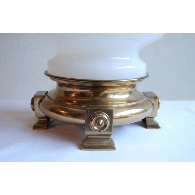 French Provincial 1920's French Opaline Glass Table Lamp For Sale - Image 3 of 7