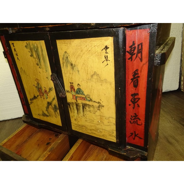 Antique Small Mongolian Chest With Drawers Oriental Asian Style Signed For Sale - Image 10 of 14