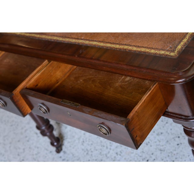 Traditional Antique Mahogany Partner's Writing Table For Sale - Image 3 of 7