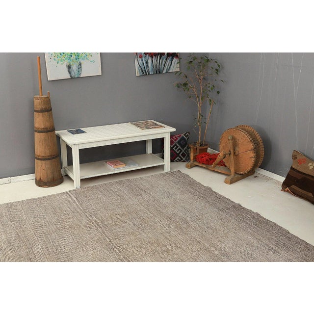 Mid 20th Century Gray Vintage Modern Kilim Rug For Sale In Los Angeles - Image 6 of 7