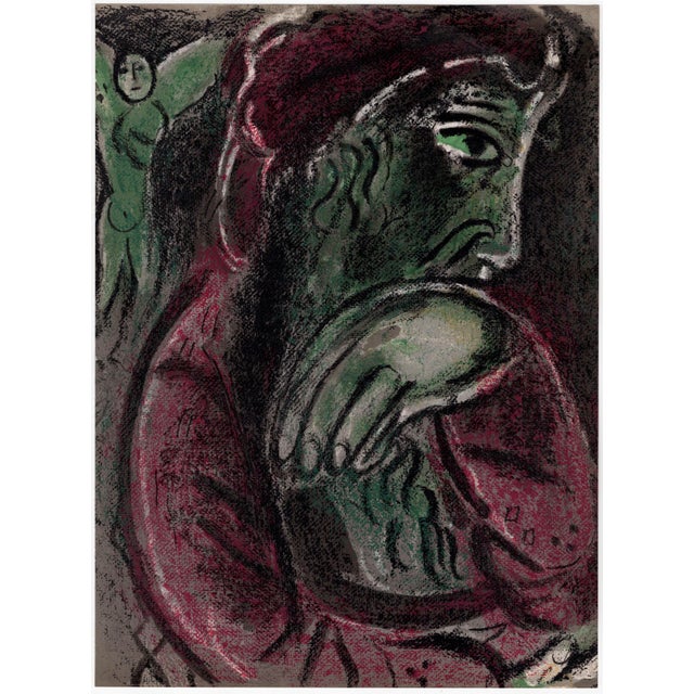 Marc Chagall, Job désespéré (Job in Despair), 1960, Original Lithograph For Sale - Image 7 of 7
