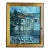 Vintage French Village by the Sea, Coastal Oil Painting in New Frame For Sale