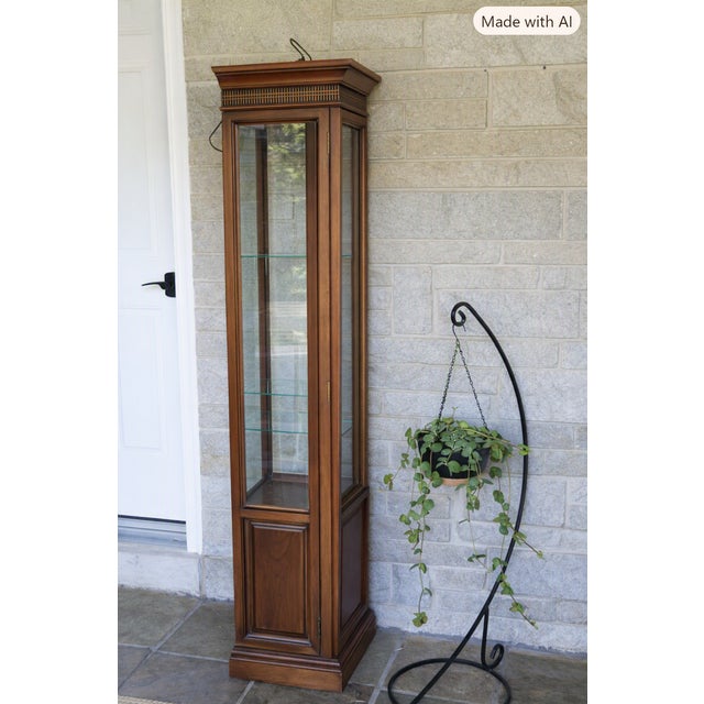 Late 20th Century Late 20th Century Brandt Solid Cherry Chippendale Diminutive Curio Cabinet For Sale - Image 5 of 13