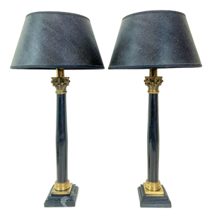 Empire Table Lamps with Faces Capitals from Kullmann, 1970s, Set of 2