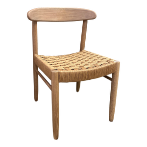 Blond Wood and Rush Seat Side Chair