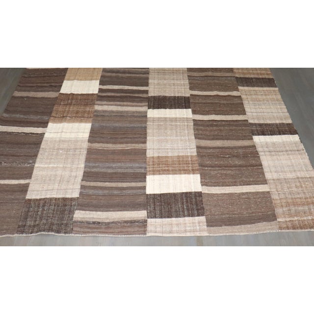 Late 20th Century Zabihi Collection Oversize Square Persian Kilim - 11'10" x 13' For Sale - Image 4 of 10