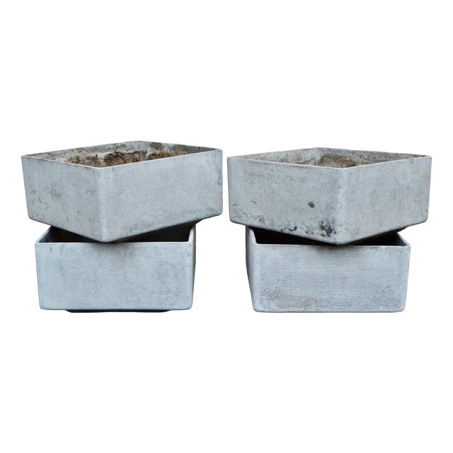 Swiss Fiber Cement Planters in the style of Willy Guhl, 1950s, Set of 4 For Sale
