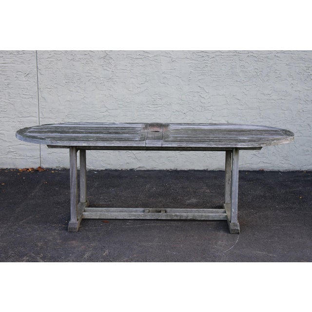 Gloster Teak Outdoor Dining Table With Six Chairs For Sale - Image 12 of 18