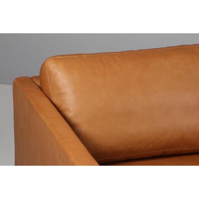 Model 220 Black Leather Three-Seat Sofa by Erik Jørgensen For Sale - Image 3 of 8