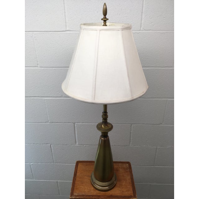 Rembrandt Solid Brass Table Lamp and Shade - a Pair For Sale - Image 9 of 13