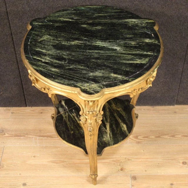 1950s Gilded & Lacquered Coffee Table with Faux Marble For Sale - Image 5 of 13