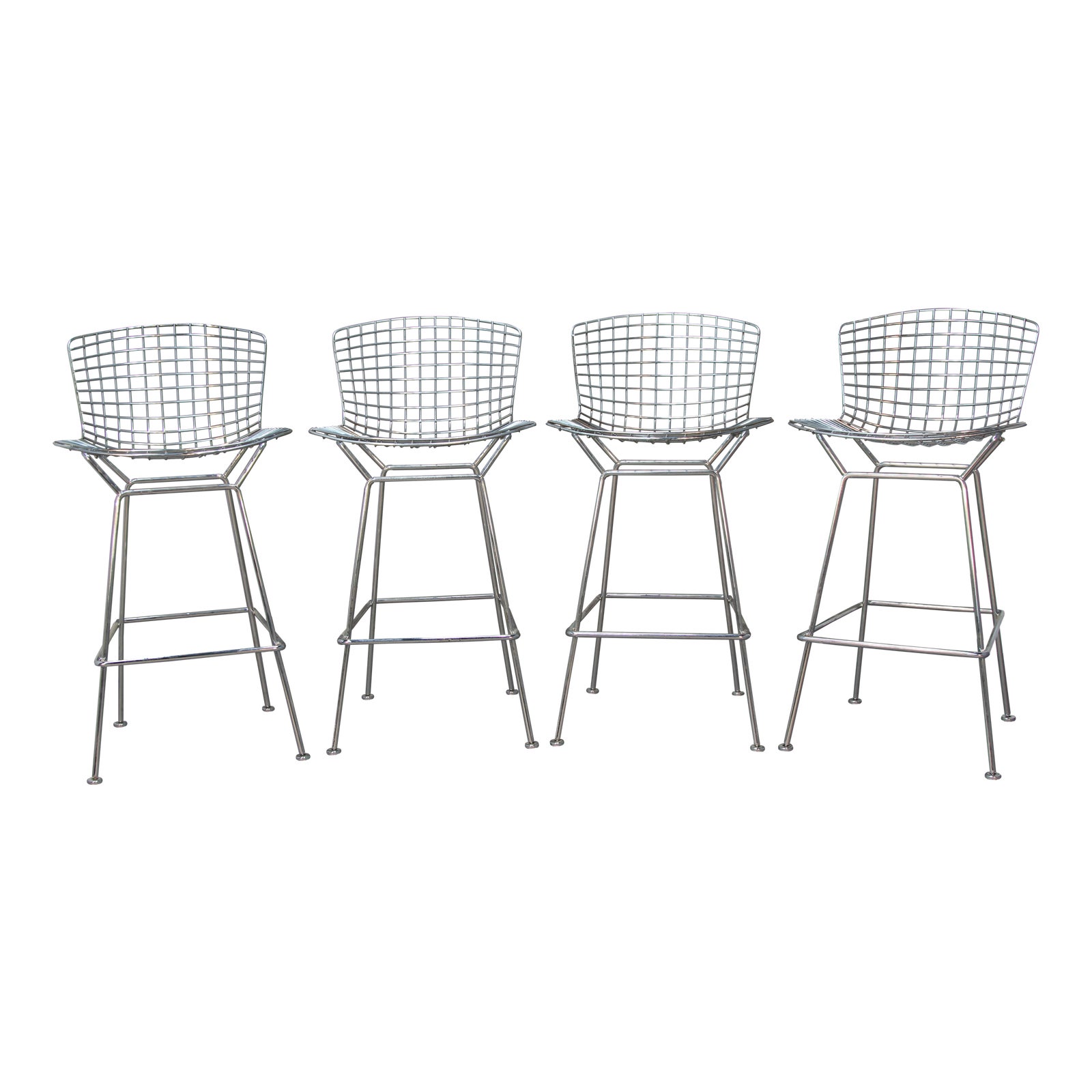 Harry Bertoia Chrome Bar Stools for Knoll Set of 4 Chairish