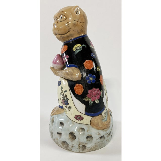 Chinoiserie Vintage Colorful Ceramic Monkey Figure For Sale - Image 3 of 6