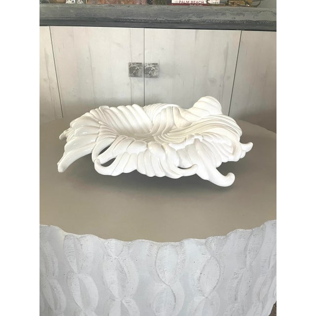 Late 20th Century Vintage Artex International Large White Italian Ceramic Charger For Sale - Image 5 of 13