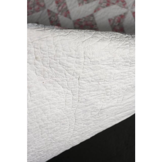 Antique 1910s-30s Pink and White Quilt - Floral Quilt For Sale - Image 11 of 12