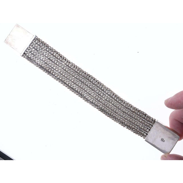 Retro Indo KC Sterling woven thick bracelet For Sale - Image 4 of 5