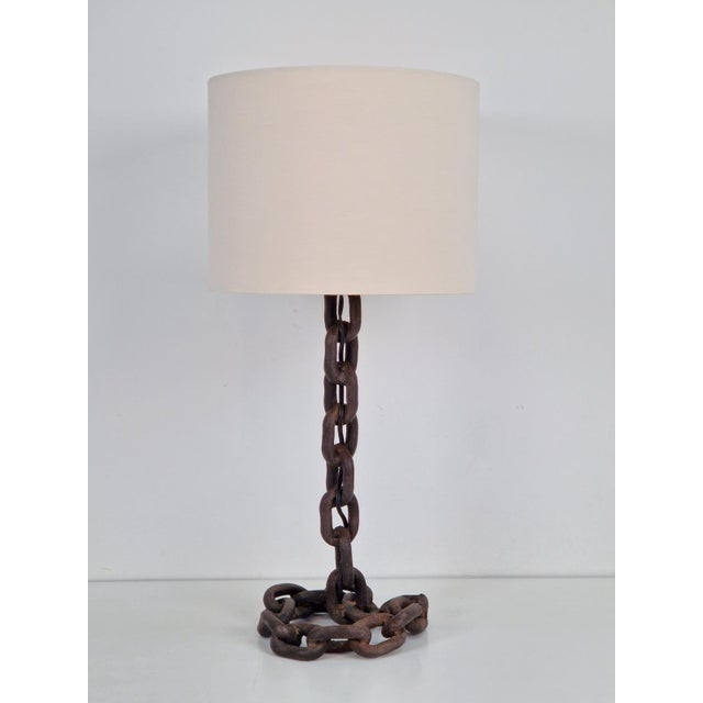 Brutalist Chain Table Lamp attributed to Franz West, 1980s For Sale - Image 9 of 11