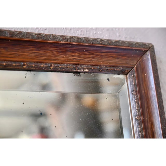 French Patinated Beveled Mirror For Sale - Image 5 of 9