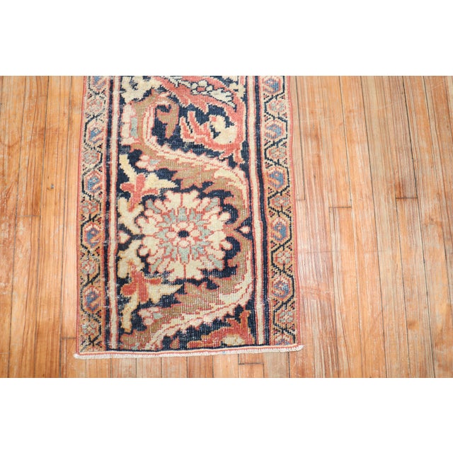 Persian Antique Persian Mahal Fragment Runner - 1'9" x 8'6" For Sale - Image 3 of 9