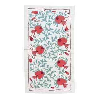 20x35 in Embroidered Wall Hanging. Cotton Tablecloth. Handmade Sofa Spread For Sale