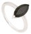 1.96ct Marquise Cut Black Diamond Solitaire Ring Size 9 in 14k White Gold For Sale