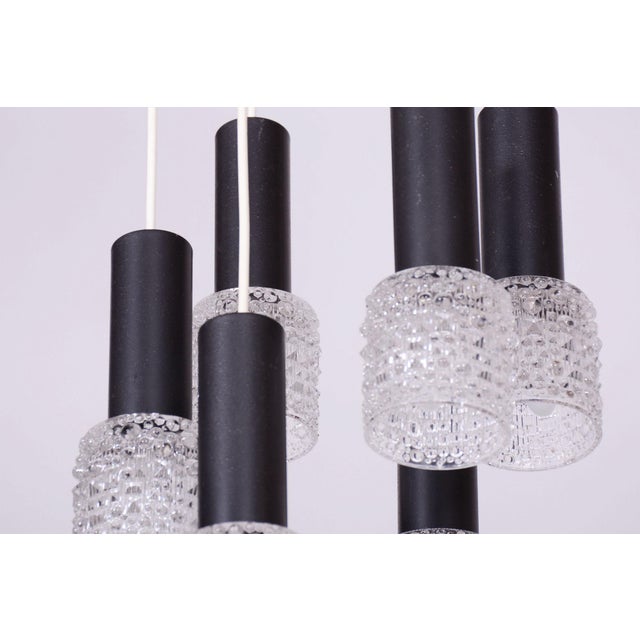 Mid-Century Chandelier in Steel by Elektroinstala Jílové, Czech, 1960s For Sale - Image 6 of 16
