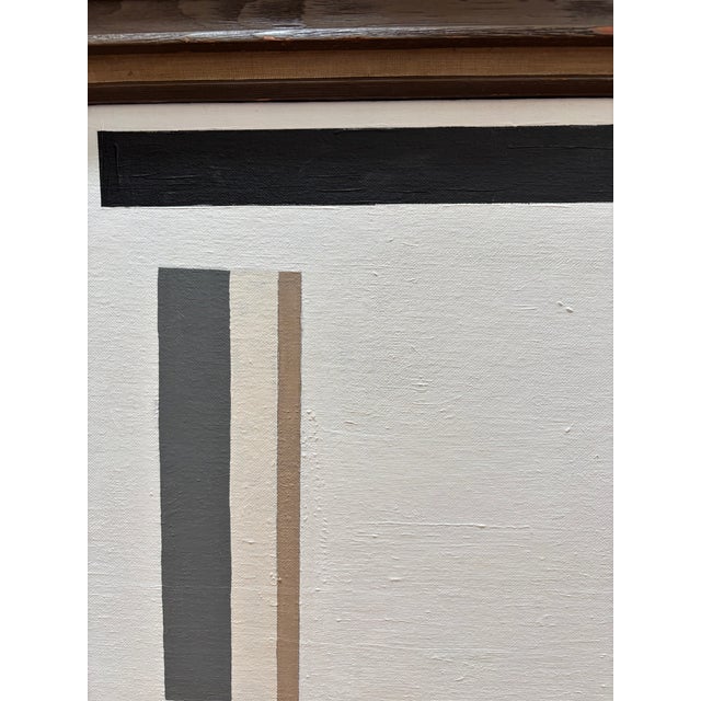 Piet Mondrian Vintage Mid-Century Modern Abstract Minimalist Hard Edge Geometric Painting Signed For Sale - Image 4 of 8
