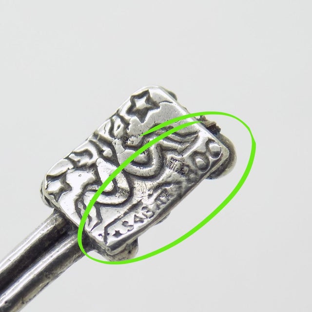 Vintage Italian Handmade Genuine Silver Butter Knife With Flower Design For Sale - Image 6 of 8
