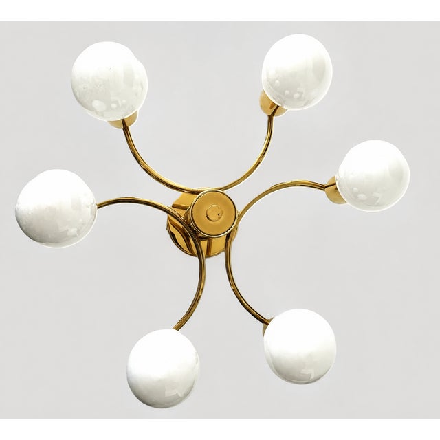 Mid-Century Modern Brass Ceiling Light, Germany, 1970s For Sale - Image 11 of 11