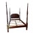 Ethan Allen Carved Solid Cherry Wood Queen Size Poster Bed For Sale