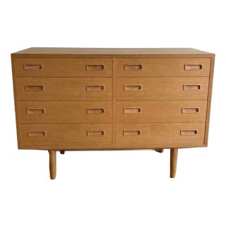 Danish Oak Double Sideboard with Drawers by Hundevad, 1960s For Sale