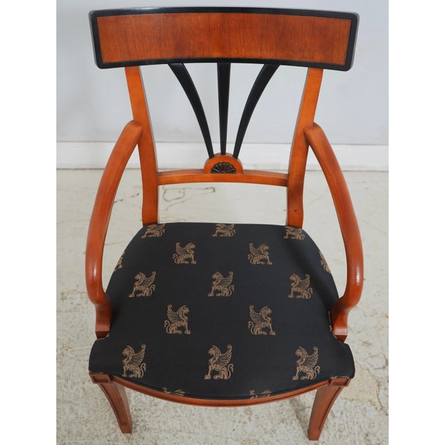 Biedermeier Set of 4 Century Biedermier Walnut & Ebony Armchairs For Sale - Image 3 of 18