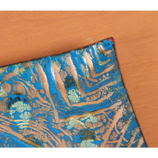 Mid 20th Century Vintage Mid Century Modern Enamel on Copper Dish For Sale - Image 5 of 7
