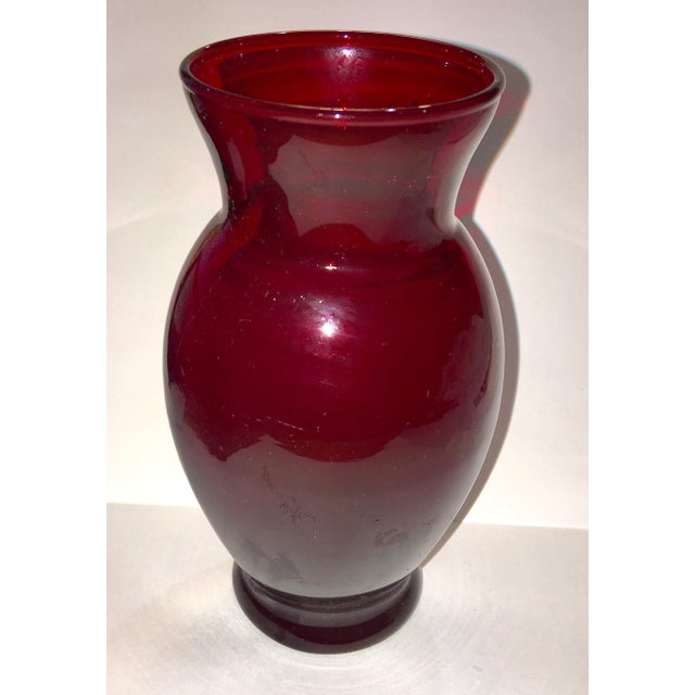 Vintage Ruby Red Glass Vase Chairish