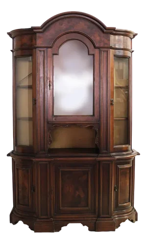 Walnut Display Cabinet, 1900s