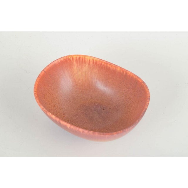 Carl-Harry Stålhane for Rörstrand Bowl, mid-20th century. Organically shaped stoneware bowl with a gently asymmetric,...