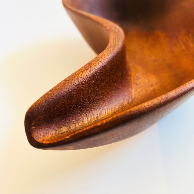 Mid 20th Century Curved Wood Bowl For Sale - Image 5 of 7