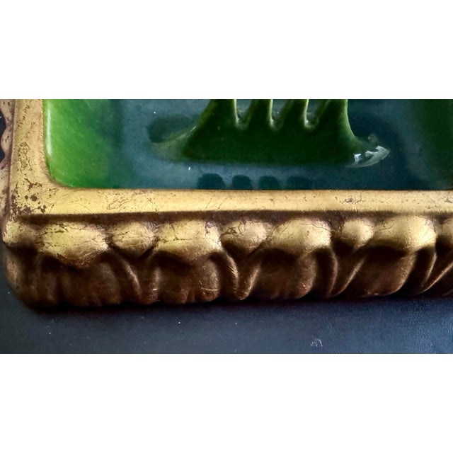 Ornamental & Decorative Materials Mid-Century Anthony Freeman McFarlin California Pottery Gold Leaf & Avocado Green Ashtray. For Sale - Image 7 of 7