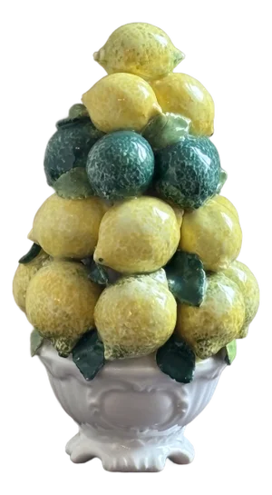 Vintage Italian Majolica Topiary W/ Lemons and Limes