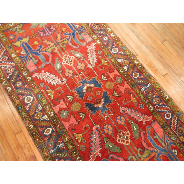 Early 20th Century Antique Heriz Runner - 3'7" x 7'7" For Sale - Image 4 of 9