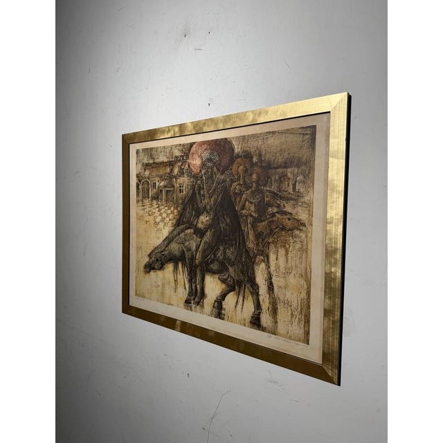 Presenting a striking limited-edition lithograph titled “Ruiters Van Jabbeke”, a beautifully captured scene full of...