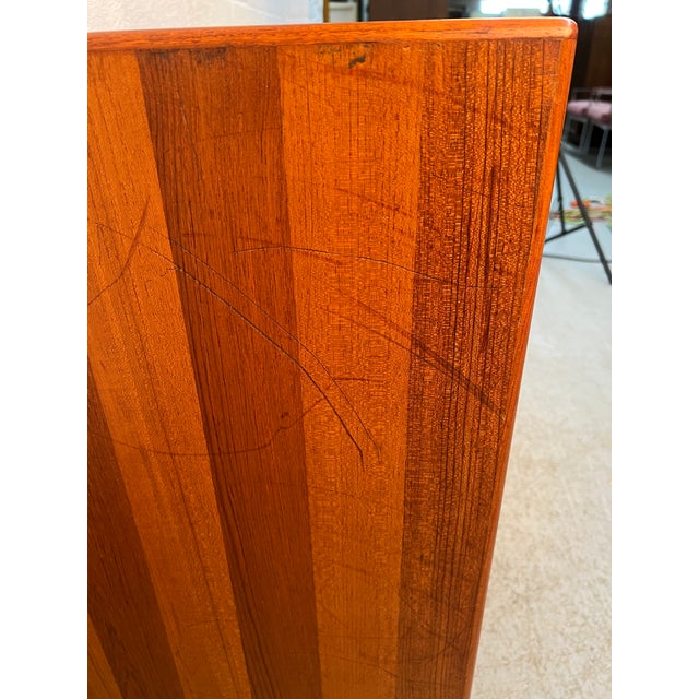 Vintage Danish Six-Drawer Teak Dresser W/ Sculpted Handles For Sale - Image 10 of 11