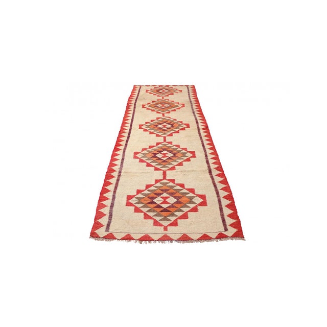 Mid-Century Modern Vintage Decorative Kilim Runner - 3`3″ X 10`6″ For Sale - Image 3 of 6