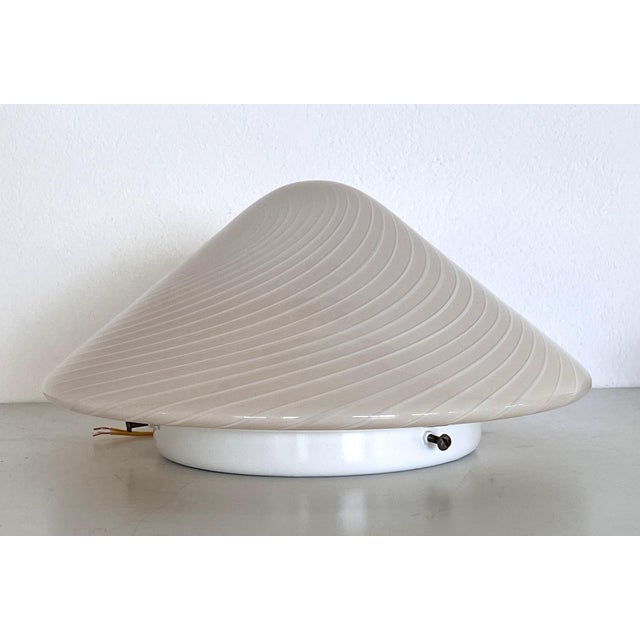 Mid-Century Italian Murano Glass Flush Mount with Swirl Glass, 1970s For Sale - Image 10 of 17
