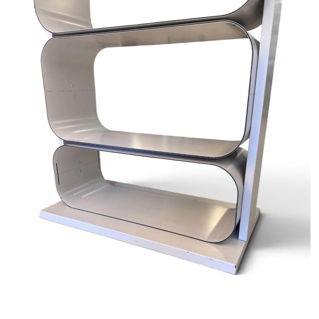 Metal Space Age Aluminium Shelving Unit, 1970 For Sale - Image 7 of 11